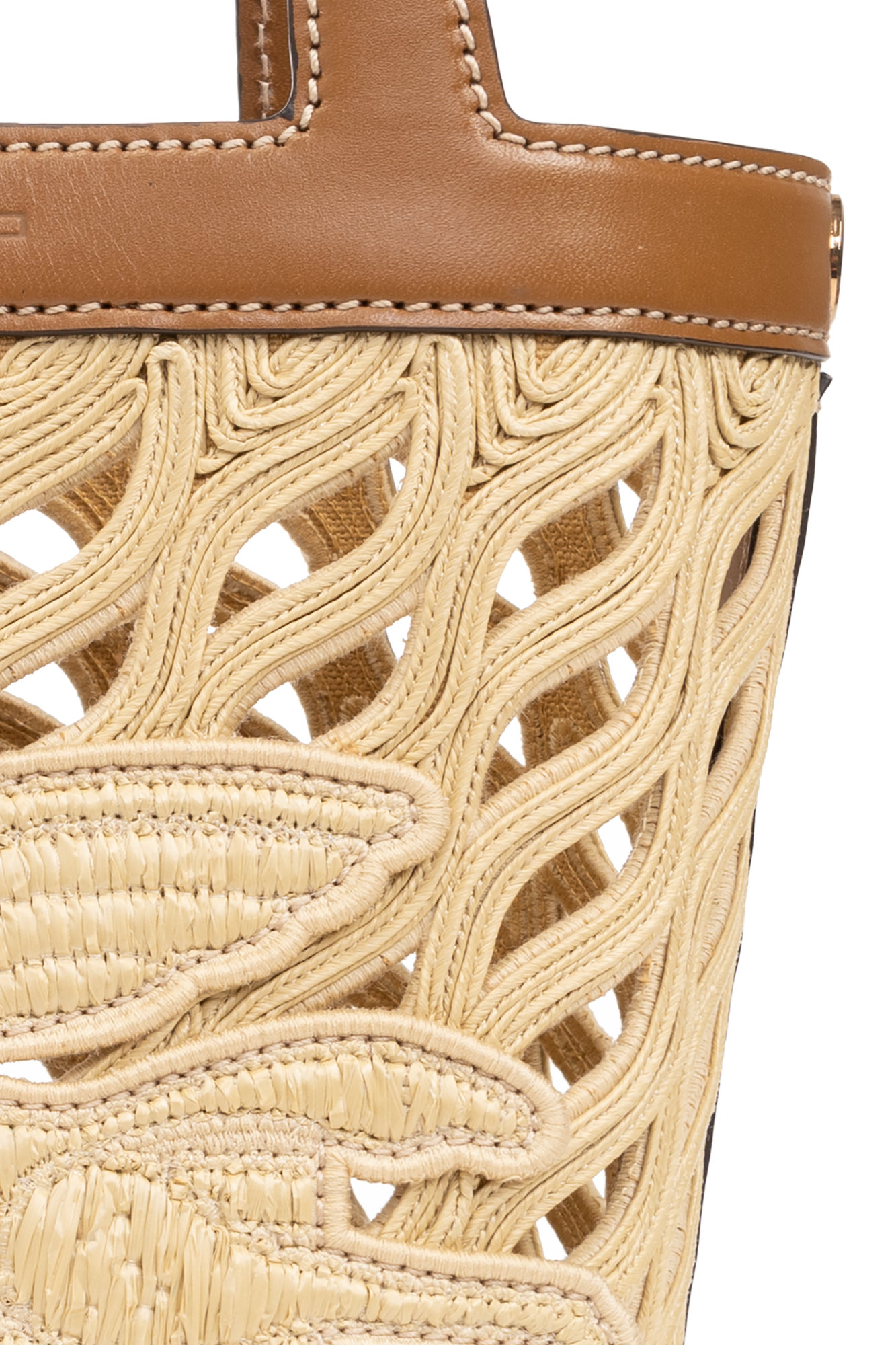 ETRO COFFA LARGE LASER-CUT LEATHER HANDBAG
